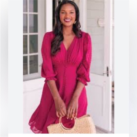 Gal Meets Glam Red MIDI Dress with long Sleeve Good condition - Picture 2 of 15